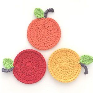 Fruit Coasters for decor. Make crochet gift. Crochet wedding Fruit Coasters. PDF